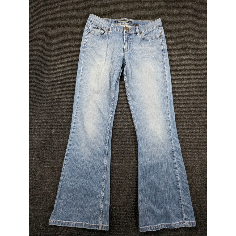 DKNY Greenwich Bootcut Jeans Womens‎ 8R Blue Denim Logo Cotton Stretch Mid Rise
